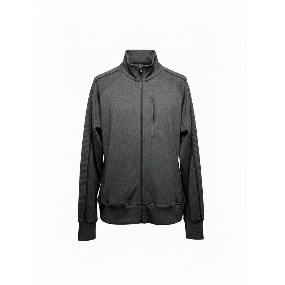 Lululemon Mens Kung Fu Jacket II Heathered Black Full Zip Track Jacket, Size M